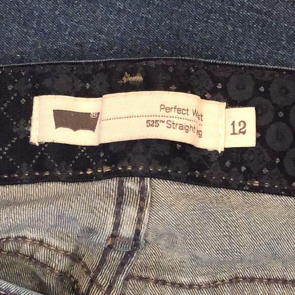 LEVIS Womens 525 Straight Leg Medium Wash Perfect Fit Denim Low Rise Jeans Sz 12 - Picture 5 of 5